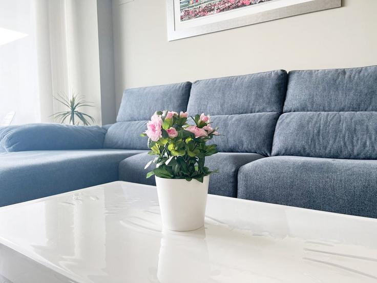 Building Carrer de la Flor del Taronger - global-vacacional - 1339800 adresindeki bir dairede modern mobilyalarla zarif bir şekilde tasarlanmış oturma odası Canet d'en Berenguer, Canet d'en Berenguer