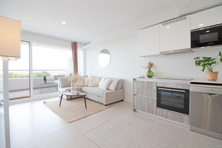 Sala de estar elegantemente projetada com móveis modernos em um apartamento no Building Carrer de la Flor del Taronger - global-vacacional - 1339856 em Canet d'en Berenguer, Canet d'en Berenguer Sala de estar elegantemente projetada com móveis modernos em um apartamento no Building Carrer de la Flor del Taronger - global-vacacional - 1339856 em Canet d'en Berenguer, Canet d'en Berenguer