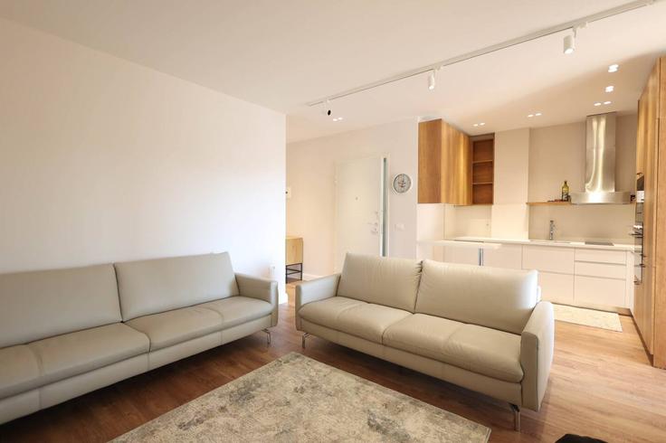 Elegante sala de estar con mobiliario moderno en un apartamento en Building Plazhi San Pietro - grandstay-collection - 1405481 en Plazhi San Pietro, Plazhi San Pietro Elegante sala de estar con mobiliario moderno en un apartamento en Building Plazhi San Pietro - grandstay-collection - 1405481 en Plazhi San Pietro, Plazhi San Pietro
