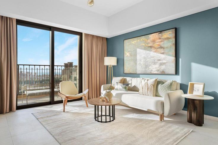 Umm Suqeim Third, Dubai에 위치한 Building Umm Suqeim Street - guestready-dxb - 1502256 유닛의 세련된 인테리어가 돋보이는 거실