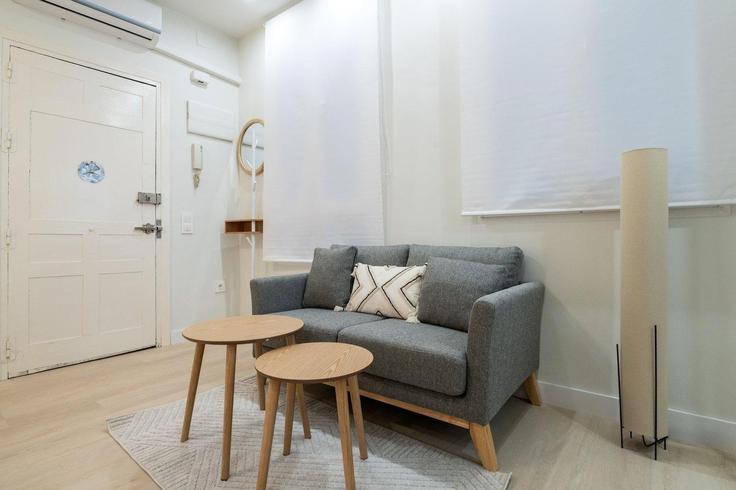 Building Calle del Reloj - guestready-sp - 1510080 adresindeki bir dairede modern mobilyalarla zarif bir şekilde tasarlanmış oturma odası Centro, Madrid