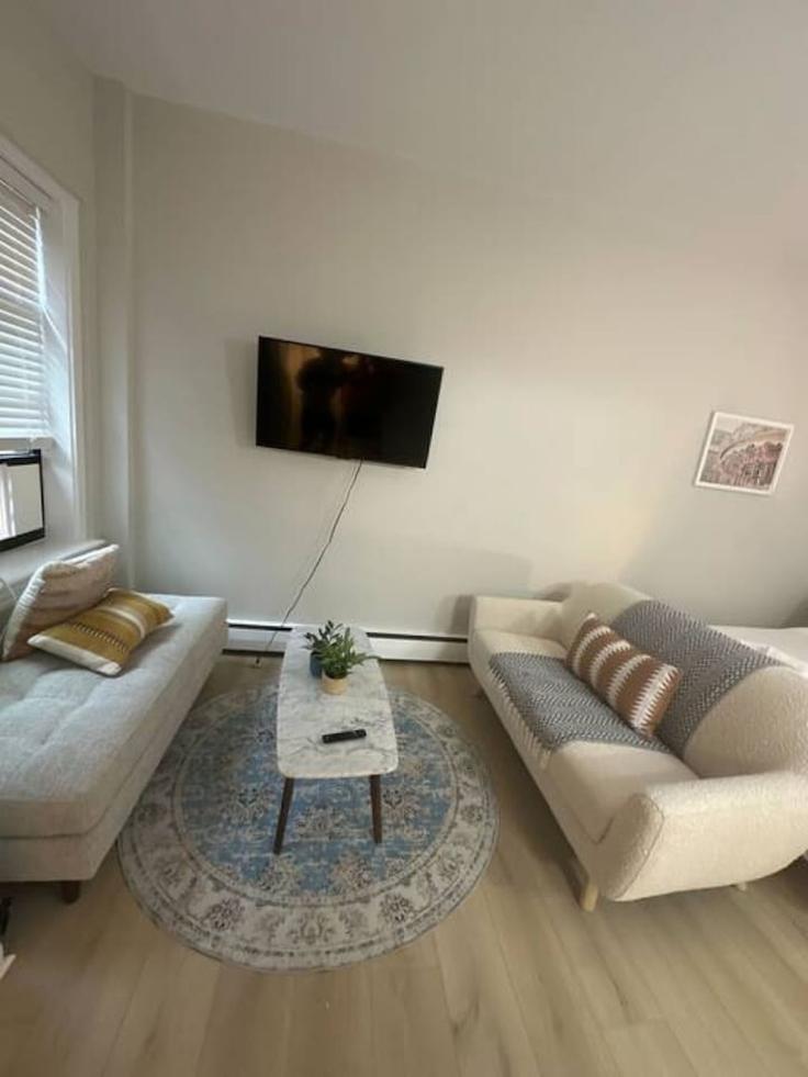 Boston BostonのBuilding Saint Botolph Street - healinghomesofboston - 1076852 - BOSのアパートメントにある、モダンな家具を備えたエレガントなデザインのリビングルーム