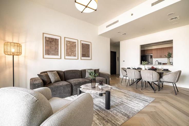 Downtown Dubai, Dubai에 위치한 Building Burj Khalifa Boulevard - hide-rest-holiday-homes-rental-llc - 1437621 유닛의 세련된 인테리어가 돋보이는 거실