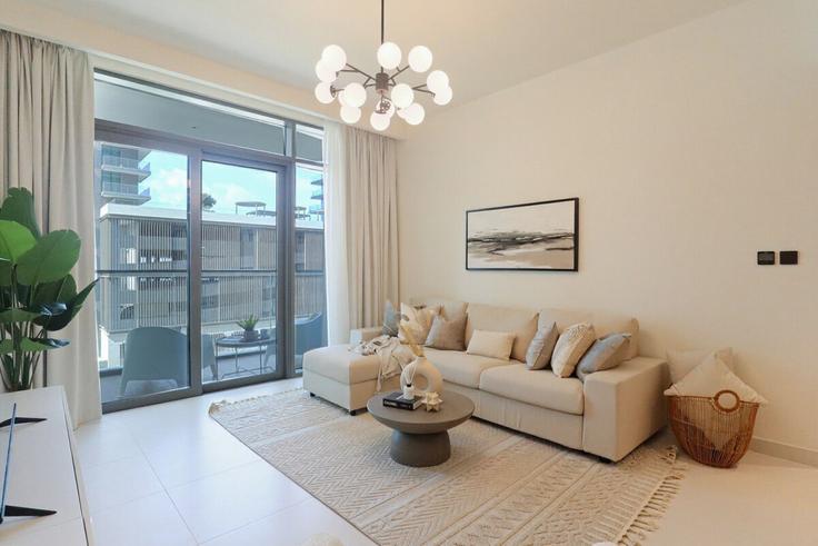 Elegant gestaltetes Wohnzimmer mit moderner Einrichtung in einer Wohnung im Building Tariaq Bedon Esm - higuests-vacation-homes-rentals - 1385089 in Marsa Dubai, Dubai Elegant gestaltetes Wohnzimmer mit moderner Einrichtung in einer Wohnung im Building Tariaq Bedon Esm - higuests-vacation-homes-rentals - 1385089 in Marsa Dubai, Dubai