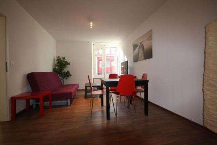 Elegante sala de estar con mobiliario moderno en un apartamento en Building Schwamendingenstrasse - hitrental-ag - 1459741 en District 11, Zurich Elegante sala de estar con mobiliario moderno en un apartamento en Building Schwamendingenstrasse - hitrental-ag - 1459741 en District 11, Zurich