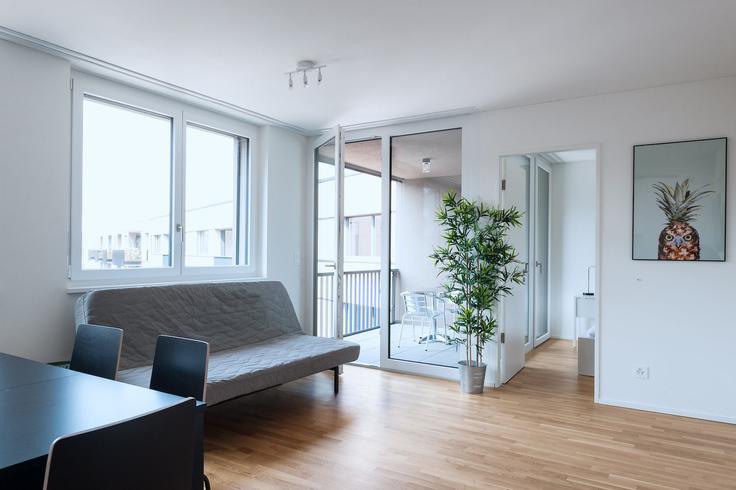 Basel BaselのBuilding Erlenmattstrasse - hitrental-ag - 1459713のアパートメントにある、モダンな家具を備えたエレガントなデザインのリビングルーム