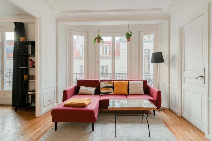 Elegantly designed living room with modern furnishings in an apartment at Building Rue Traversière - holya - 1047939 - PAR in 12th arrondissement, Paris Elegantly designed living room with modern furnishings in an apartment at Building Rue Traversière - holya - 1047939 - PAR in 12th arrondissement, Paris