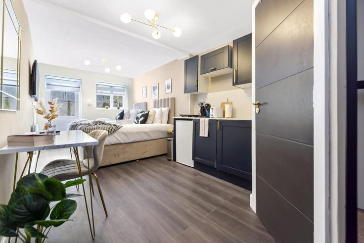 Salle de séjour élégante avec mobilier moderne dans un appartement à Building 1a, 25 High Road - home-to-host-usa - 1466637 à London Borough of Haringey, London Salle de séjour élégante avec mobilier moderne dans un appartement à Building 1a, 25 High Road - home-to-host-usa - 1466637 à London Borough of Haringey, London