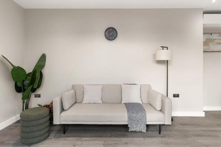 Elegantly designed living room with modern furnishings in an apartment at Building 68 The Ridgeway - home-to-host-usa - 1466918 in London Borough of Barnet, London