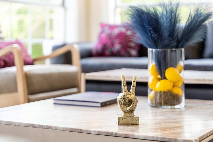 Salle de séjour élégante avec mobilier moderne dans un appartement à Building Feather Hill Road - hometeam - 1337485 à Austin, Austin