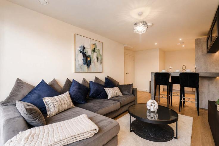 Salle de séjour élégante avec mobilier moderne dans un appartement à Building Goodman Street - host-a-home - 1586362 à City of Leeds, Leeds Salle de séjour élégante avec mobilier moderne dans un appartement à Building Goodman Street - host-a-home - 1586362 à City of Leeds, Leeds