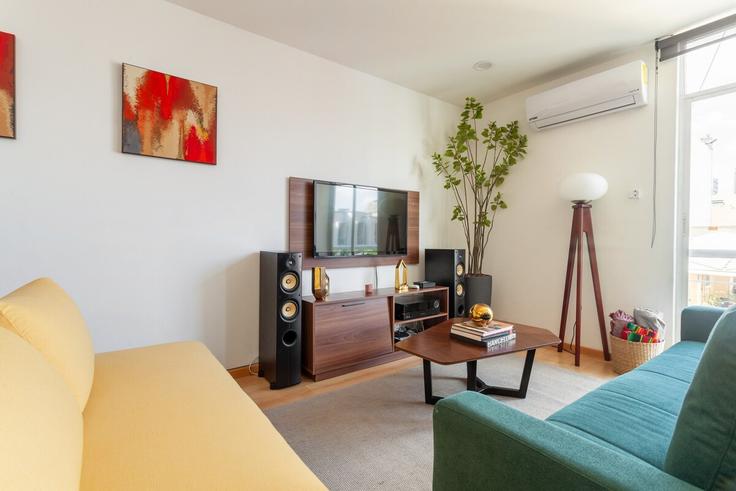 Salle de séjour élégante avec mobilier moderne dans un appartement à Building Lieja - hostair - 1582466 à Mexico City, Mexico City Salle de séjour élégante avec mobilier moderne dans un appartement à Building Lieja - hostair - 1582466 à Mexico City, Mexico City