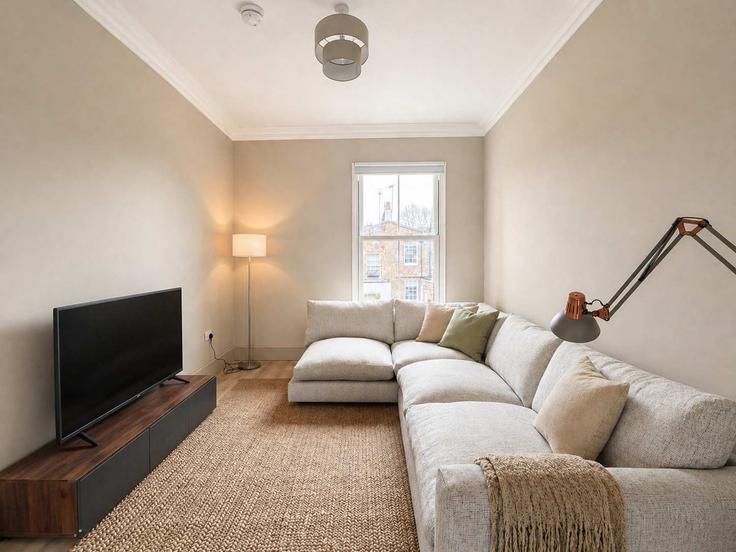 Building Redburn Street - hostedbysleepover - 1525599 adresindeki bir dairede modern mobilyalarla zarif bir şekilde tasarlanmış oturma odası Royal Borough of Kensington and Chelsea, London