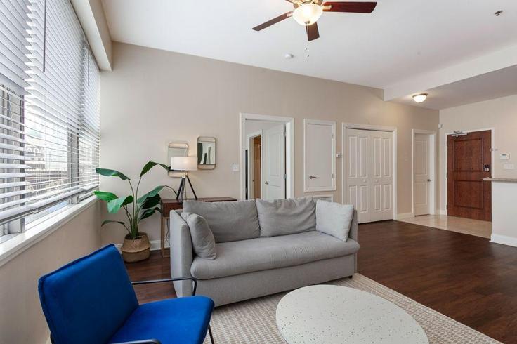 Elegant gestaltetes Wohnzimmer mit moderner Einrichtung in einer Wohnung im Building Common Street - hosteeva - 1266924 - USA in New Orleans, New Orleans