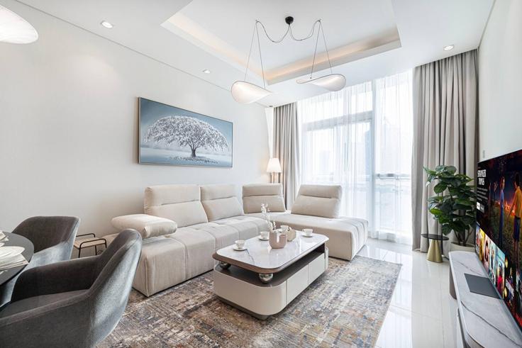 Burj Khalifa, Dubai에 위치한 Building School St - hostiva - 1459504 유닛의 세련된 인테리어가 돋보이는 거실