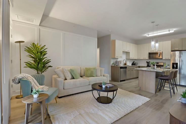 Sala de estar elegantemente projetada com móveis modernos em um apartamento no Building Ferry Road - house-of-living21 - 1366989 em Warrenville, Warrenville Sala de estar elegantemente projetada com móveis modernos em um apartamento no Building Ferry Road - house-of-living21 - 1366989 em Warrenville, Warrenville