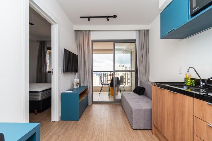 Salle de séjour élégante avec mobilier moderne dans un appartement à Building Rua Cubatão - housi-servicos-digitais-sa - 1604611 à Vila Mariana, São Paulo Salle de séjour élégante avec mobilier moderne dans un appartement à Building Rua Cubatão - housi-servicos-digitais-sa - 1604611 à Vila Mariana, São Paulo