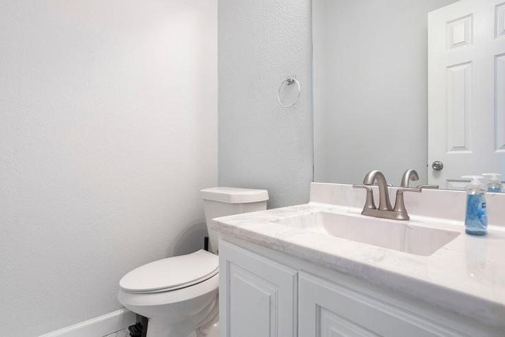 Refined and beautifully designed bathroom with sophisticated touches at Building West 23rd Street - housingpanda - 1318654 in Austin, Austin