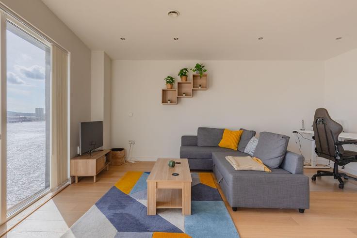 London London Borough of Tower HamletsのBuilding Ovex Close - houst - 1244193 - LONのアパートメントにある、モダンな家具を備えたエレガントなデザインのリビングルーム London London Borough of Tower HamletsのBuilding Ovex Close - houst - 1244193 - LONのアパートメントにある、モダンな家具を備えたエレガントなデザインのリビングルーム