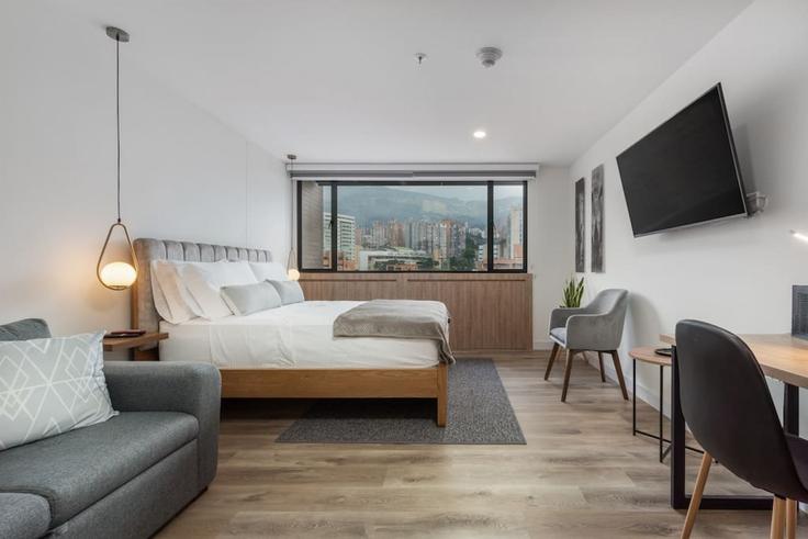 1 quarto mobiliado em apartamentos em Carrera 47 1326899P, El Poblado, Medellín, foto 1