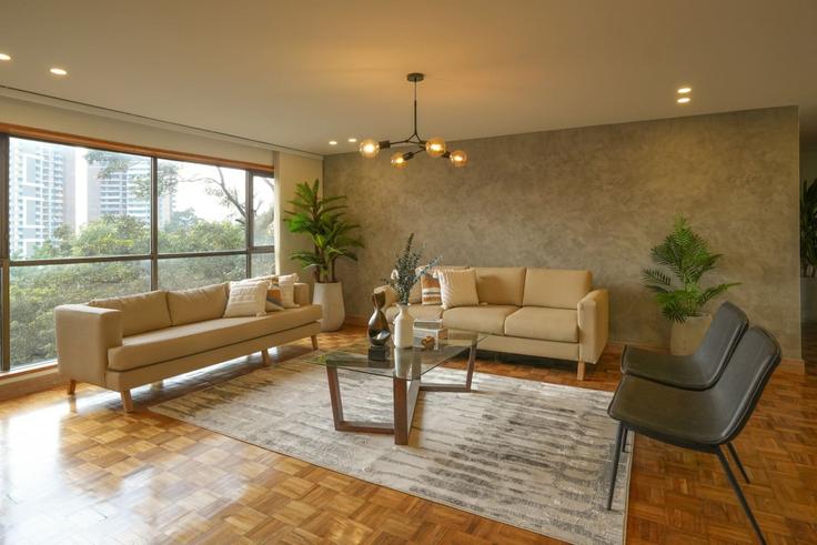 Building Carrera 25 - housy-host - 1327081 adresindeki bir dairede modern mobilyalarla zarif bir şekilde tasarlanmış oturma odası El Poblado, Medellín