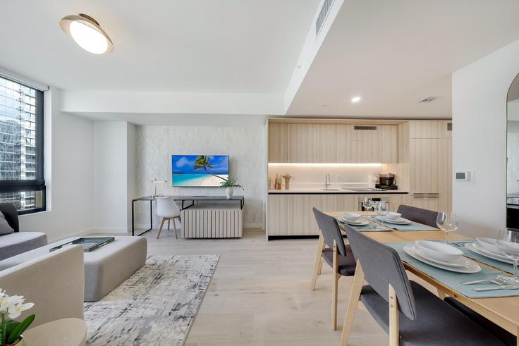 Miami MiamiのBuilding North Miami Avenue - ionica - 1386896のアパートメントにある、モダンな家具を備えたエレガントなデザインのリビングルーム Miami MiamiのBuilding North Miami Avenue - ionica - 1386896のアパートメントにある、モダンな家具を備えたエレガントなデザインのリビングルーム