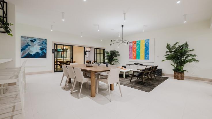 Elegantly designed living room with modern furnishings in an apartment at Building Northwest 2nd Street - ionica - 1422354 in Miami, Miami