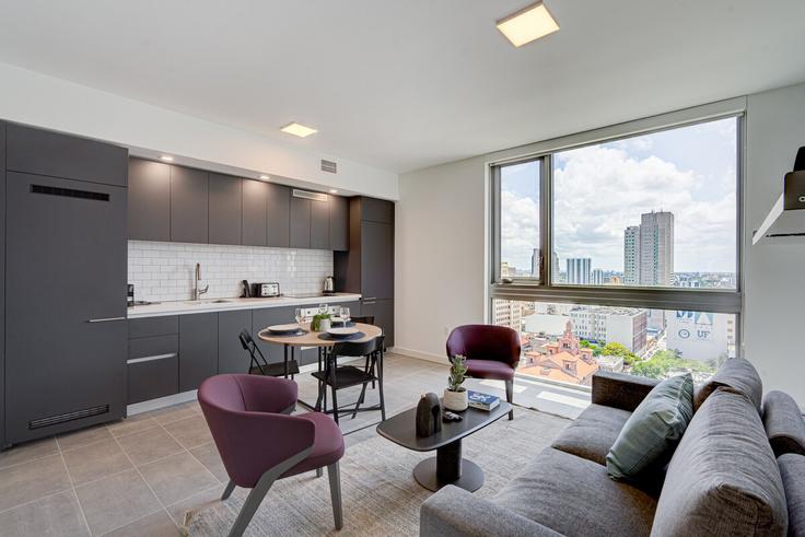 Salle de séjour élégante avec mobilier moderne dans un appartement à Building Northeast 2nd Avenue - ionica - 1058673 - MIA à Miami, Miami Salle de séjour élégante avec mobilier moderne dans un appartement à Building Northeast 2nd Avenue - ionica - 1058673 - MIA à Miami, Miami