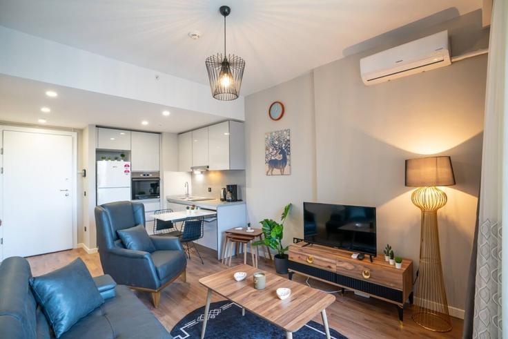 Bağcılar, İstanbul 소재 Building Bahar Caddesi - ipmhomes - 1335815 유닛에 마련된, 현대적인 가구로 꾸며진 우아한 디자인의 거실