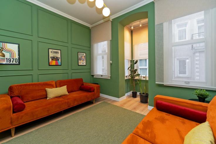 Elegantly designed living room with modern furnishings in an apartment at Building Küçük Bayır Sokak - ipmhomes - 1335868 in Şişli, İstanbul