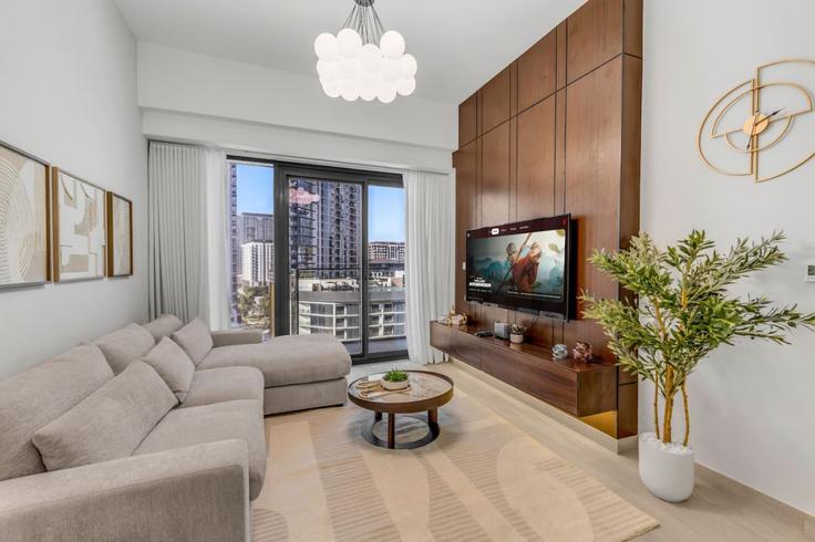 Building Tariaq Bedon Esm - ivy - 1388002 adresindeki bir dairede modern mobilyalarla zarif bir şekilde tasarlanmış oturma odası Nad Al Sheba, Dubai