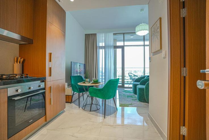 Elegantly designed living room with modern furnishings in an apartment at Building Tariaq Bedon Esm - ivy - 1512998 in Al Hebiah Second, Dubai