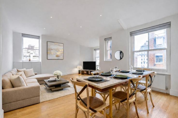 Building Chiltern Street - kenton-hostaway - 1054252 adresindeki bir dairede modern mobilyalarla zarif bir şekilde tasarlanmış oturma odası City of Westminster, London