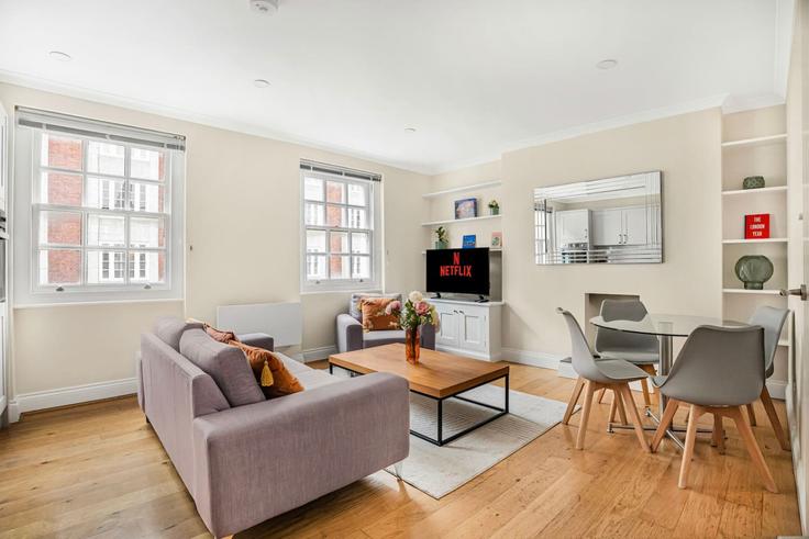 Salle de séjour élégante avec mobilier moderne dans un appartement à Building Crawford Street - kenton-hostaway - 1054255 à City of Westminster, London