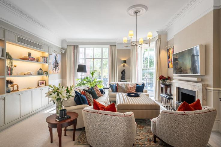 Elegantly designed living room with modern furnishings in an apartment at Building Motcomb Street - kenton-hostaway - 1610810 in City of Westminster, London Elegantly designed living room with modern furnishings in an apartment at Building Motcomb Street - kenton-hostaway - 1610810 in City of Westminster, London