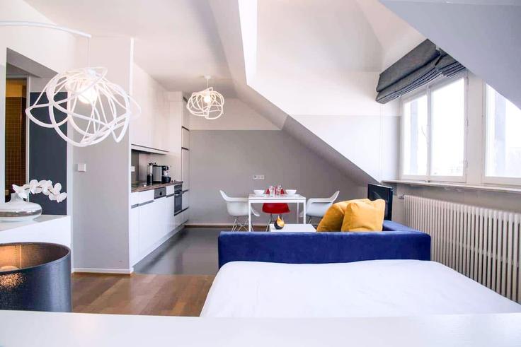 Luxembourg, Luxembourg에 위치한 Building Rue François Faber - key-inn-serviced-residences - 1580632 유닛의 세련된 인테리어가 돋보이는 거실