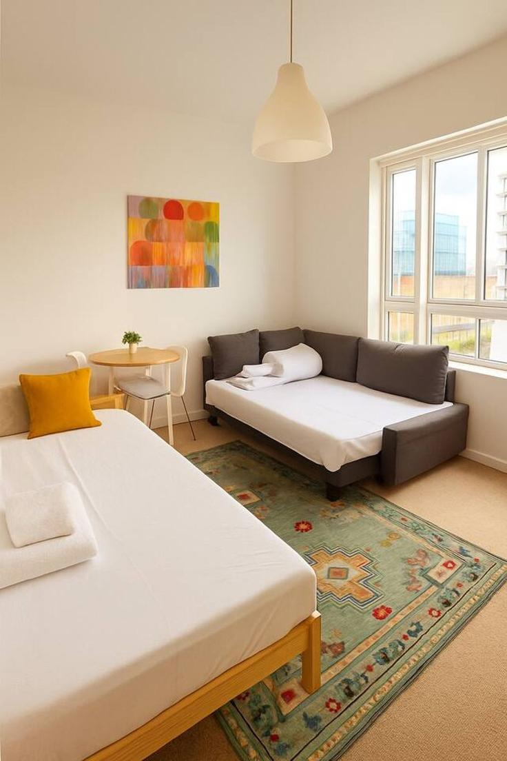 Sala de estar elegantemente projetada com móveis modernos em um apartamento no Building Old Street - keyhol-stays-ltd - 1637779 em London Borough of Islington, London Sala de estar elegantemente projetada com móveis modernos em um apartamento no Building Old Street - keyhol-stays-ltd - 1637779 em London Borough of Islington, London