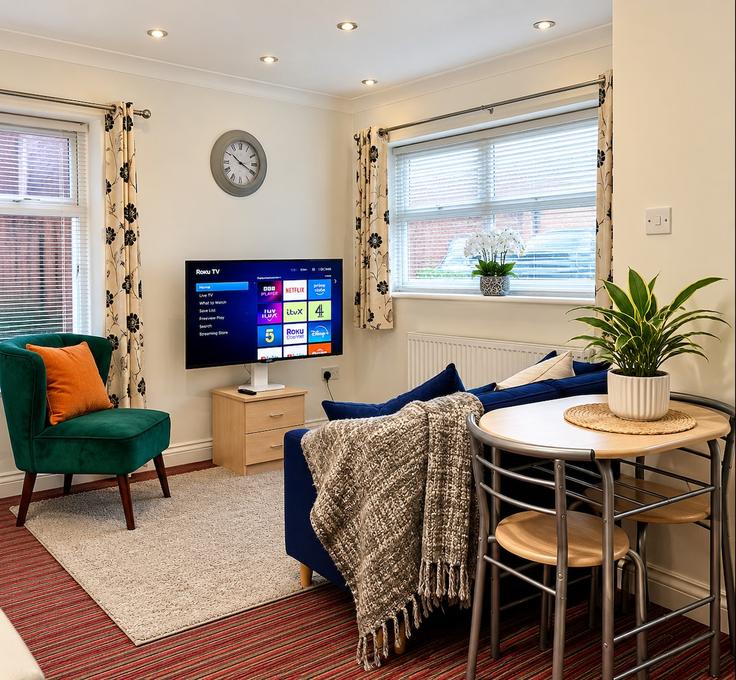 Elegante sala de estar con mobiliario moderno en un apartamento en Building Wavers Marston - kinara-property-management-ltd - 1601663 en Metropolitan Borough of Solihull, Birmingham Elegante sala de estar con mobiliario moderno en un apartamento en Building Wavers Marston - kinara-property-management-ltd - 1601663 en Metropolitan Borough of Solihull, Birmingham