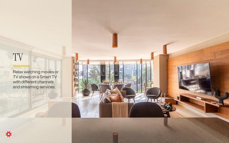 Salle de séjour élégante avec mobilier moderne dans un appartement à Building Avenida Horacio - kukun - 1022735 - MEX à Mexico City, Mexico City