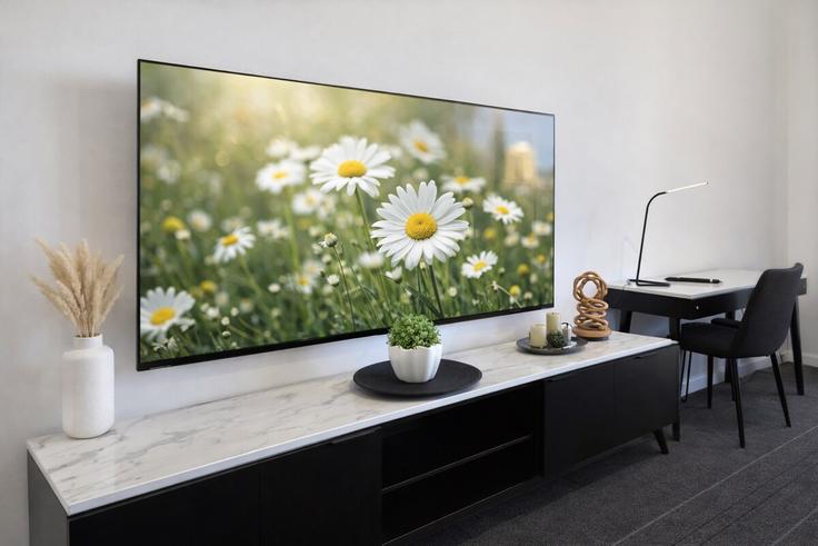 Salle de séjour élégante avec mobilier moderne dans un appartement à Building Ferny Avenue - lane-property - 1495841 à Surfers Paradise, Gold Coast