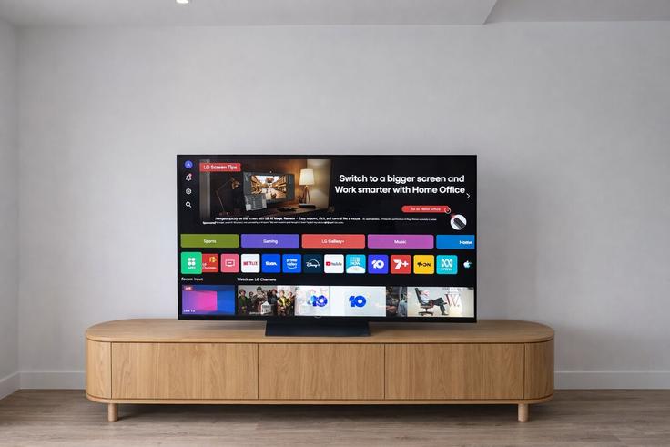 Salle de séjour élégante avec mobilier moderne dans un appartement à Building Hedges Avenue - lane-property - 1490246 à Mermaid Beach, Gold Coast