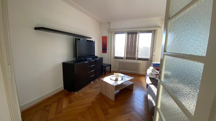 Building Rue Couchirard - lausanne-furnished - 1395310 adresindeki bir dairede modern mobilyalarla zarif bir şekilde tasarlanmış oturma odası Lausanne, Lausanne