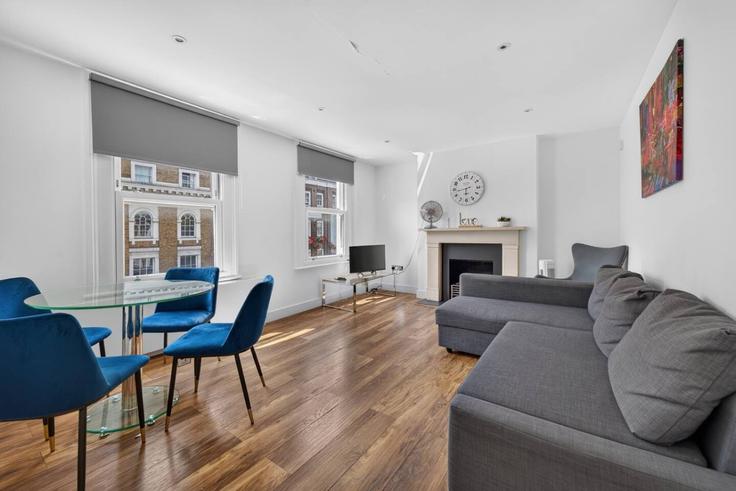 London City of WestminsterのBuilding Spring Street - lb73-management - 1604837のアパートメントにある、モダンな家具を備えたエレガントなデザインのリビングルーム London City of WestminsterのBuilding Spring Street - lb73-management - 1604837のアパートメントにある、モダンな家具を備えたエレガントなデザインのリビングルーム