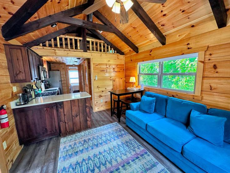 Sala de estar elegantemente projetada com móveis modernos em um apartamento no Building Harmony Hill Road - livly-housing - 1248459 - USA em Carroll, Carroll