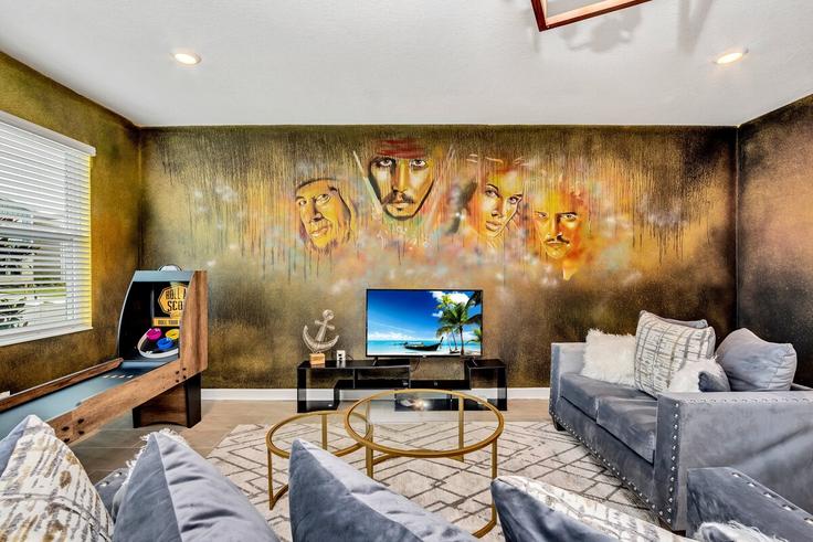 Salle de séjour élégante avec mobilier moderne dans un appartement à Building Prologue Way - livly-housing - 1248872 - MCO à Kissimmee, Kissimmee