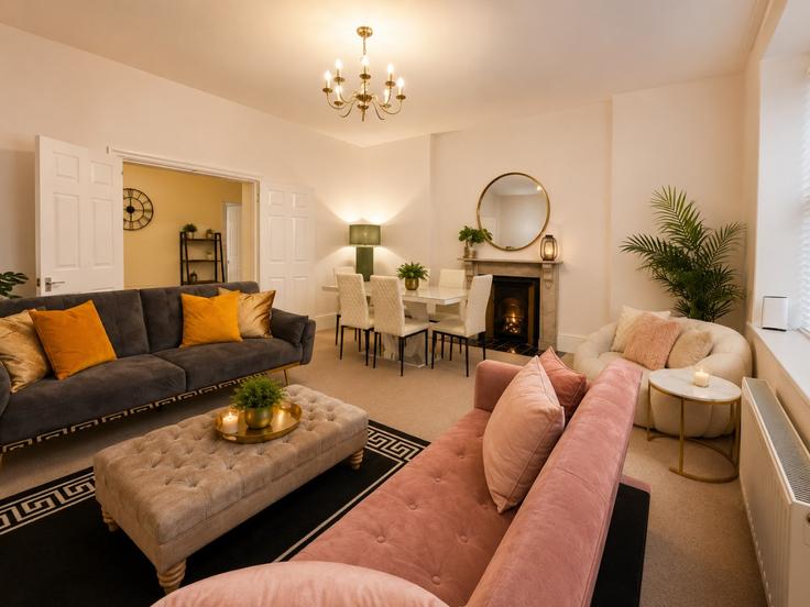 Elegante sala de estar con mobiliario moderno en un apartamento en Building Carlisle Place - lls - 1390901 en City of Westminster, London Elegante sala de estar con mobiliario moderno en un apartamento en Building Carlisle Place - lls - 1390901 en City of Westminster, London