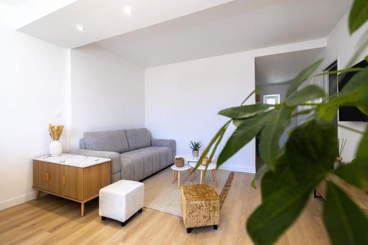 Elegantly designed living room with modern furnishings in an apartment at Building 21 Rue Dupaty, La Rochelle, France - lockey-conciergerie - 1698704 in La Rochelle, La Rochelle