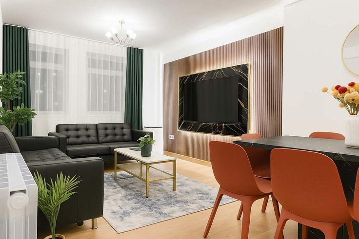 Building Edgware Road - londoners - 1359596 adresindeki bir dairede modern mobilyalarla zarif bir şekilde tasarlanmış oturma odası City of Westminster, London