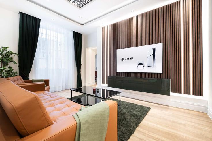 Elegant gestaltetes Wohnzimmer mit moderner Einrichtung in einer Wohnung im Building Harley Street - londoners - 1359589 in City of Westminster, London