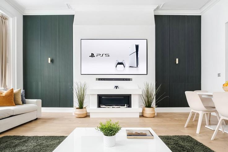 Elegant gestaltetes Wohnzimmer mit moderner Einrichtung in einer Wohnung im Building Devonshire Place - londoners - 1359595 in City of Westminster, London